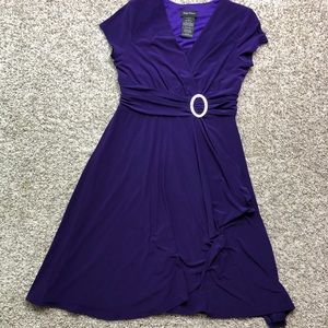 Purple cocktail dress size 12 faux wrap